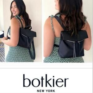 Botkier New York Black Nylon/Faux Leather Mini Trigger Backpack
